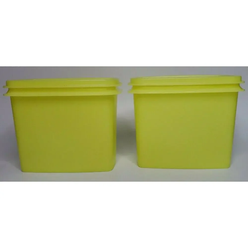Vintage Tupperware (2) Yellow Shelf Savers #1243-7 and #1243-6 U142